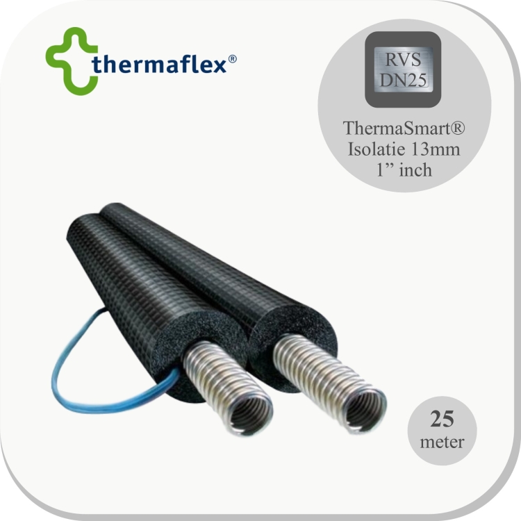 DN25 HT light 25mtr Dubbel 13mm isolatie